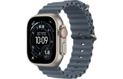 Apple Watch Ultra 3 (2025) 49mm Natural Titanium Case with Anchor Blue Ocean Band 1