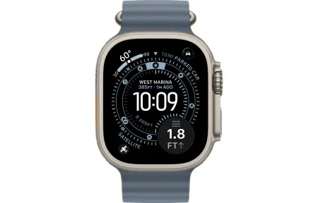 Apple Watch Ultra 3 (2025) 49mm Natural Titanium Case with Anchor Blue Ocean Band 2 Apple Watch Ultra 3 (2025) 49mm Natural Titanium Case with Anchor Blue Ocean Band 2