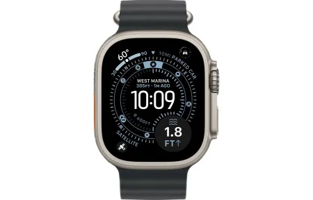 Apple Watch Ultra 3 (2025) 49mm Natural Titanium Case with Black Ocean Band 2 Apple Watch Ultra 3 (2025) 49mm Natural Titanium Case with Black Ocean Band 2