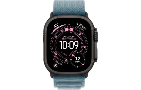 Apple Watch Ultra 3 (2025) 49mm Black Titanium Case with Light Blue Alpine Loop - Large 2 Apple Watch Ultra 3 (2025) 49mm Black Titanium Case with Light Blue Alpine Loop - Large 2