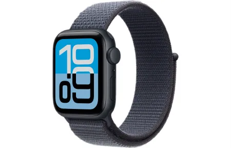 Apple Watch SE 3 (2025) 40mm Midnight Aluminum Case with Anchor Blue Sport Loop 1