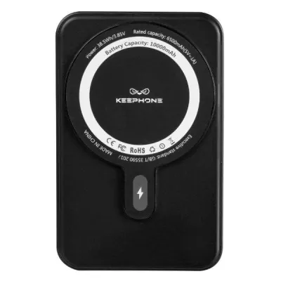 Аккумулятор магнитный KEEPHONE 10000mAh MagSafe (Snap Stand) Black 1