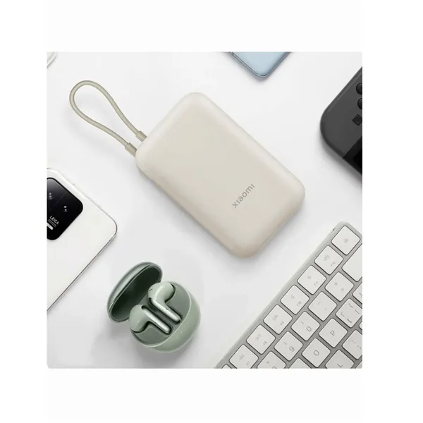 4 Внешний аккумулятор Xiaomi Mi Power Bank With Cable USB-C 10000mAh Pocket Version Beige