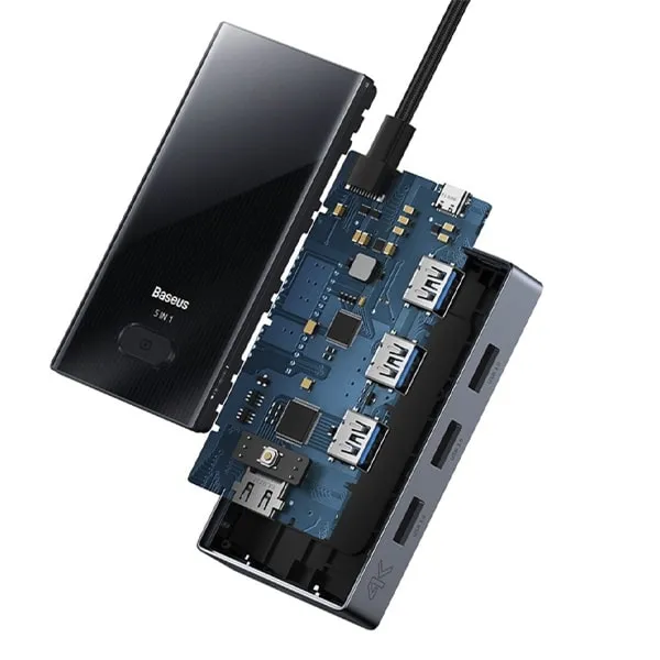 Хаб Baseus 5-Port Type-C HUB Adapter Black 4