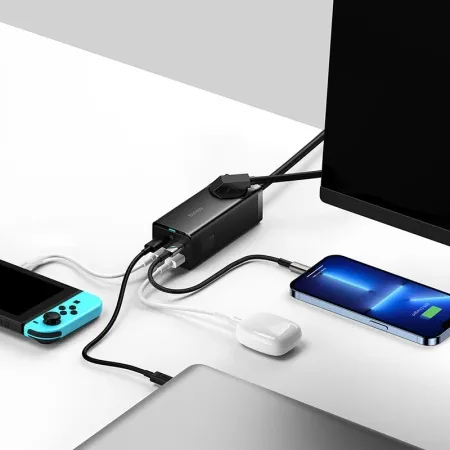 Сетевое зарядное устройство Baseus GaN3 Pro Desktop Powerstrip AC+2U+2C 100W Black 3