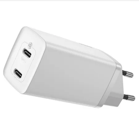 Блок быстрой зарядки Baseus GaN2 Lite Quick Charger C+C 65W White 1