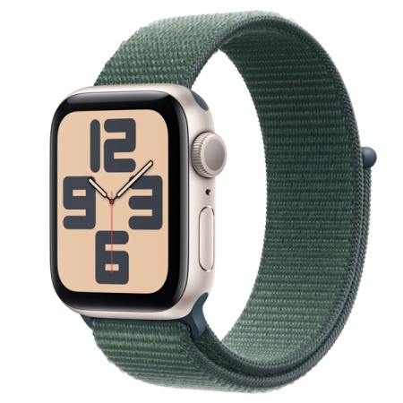 Смарт-часы Apple Watch SE (2nd Gen) 2024 GPS 44mm Starlight Aluminum Case Green Sport Loop 1