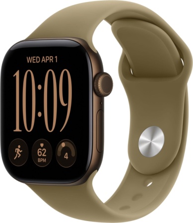 Смарт-часы Apple Watch S12 Dark Bronze Aluminium Case Olive Sport Band 1